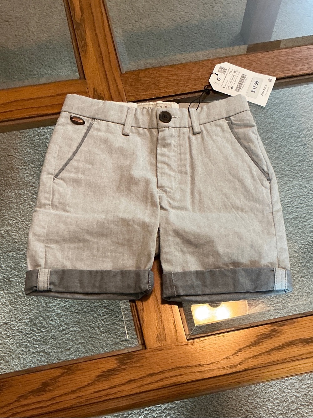 Zara Light Gray and Dark Gray Boys' Cotton Blend Shorts